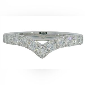Silver Diamond Wedding Band - size 7